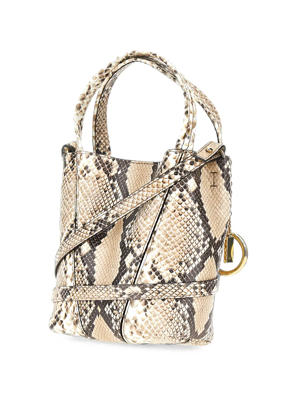 Chloé snakeskin-effect leather tote bag Beige