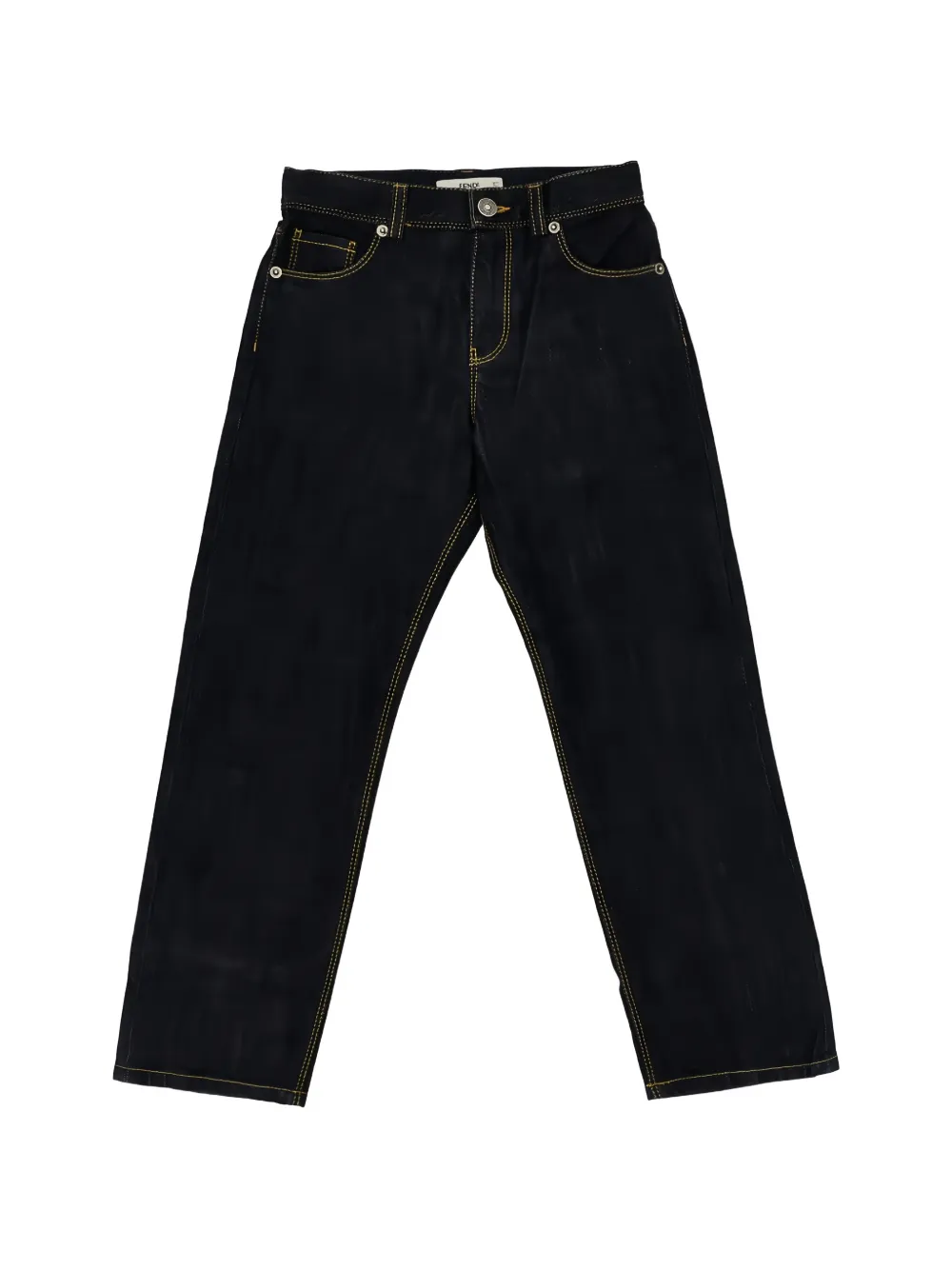 Fendi Kids jean à coupe droite - Bleu