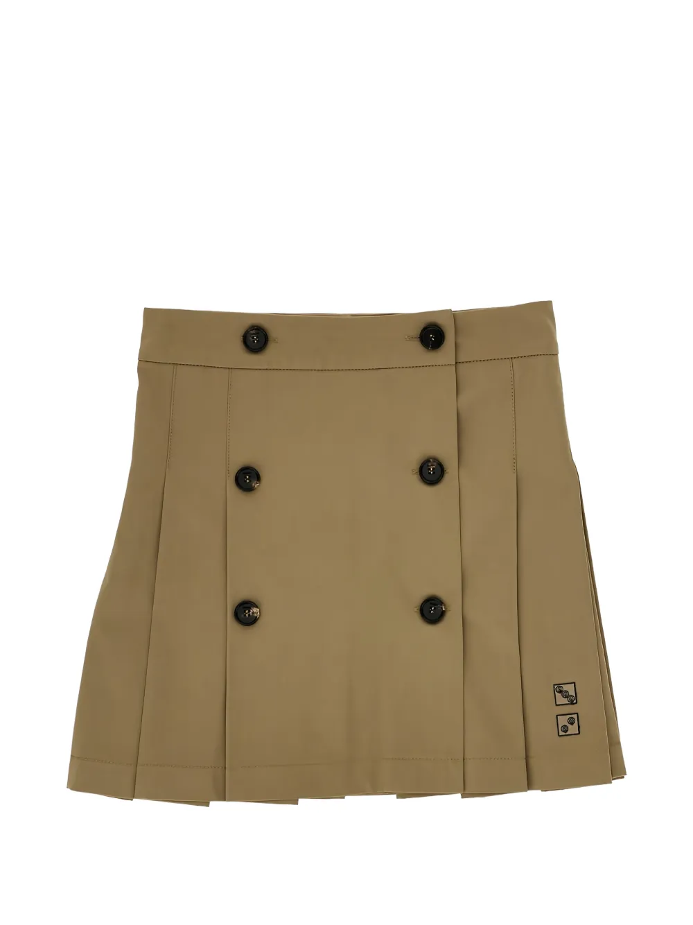 Fendi Kids double-breasted pleated mini skirt - Toni neutri