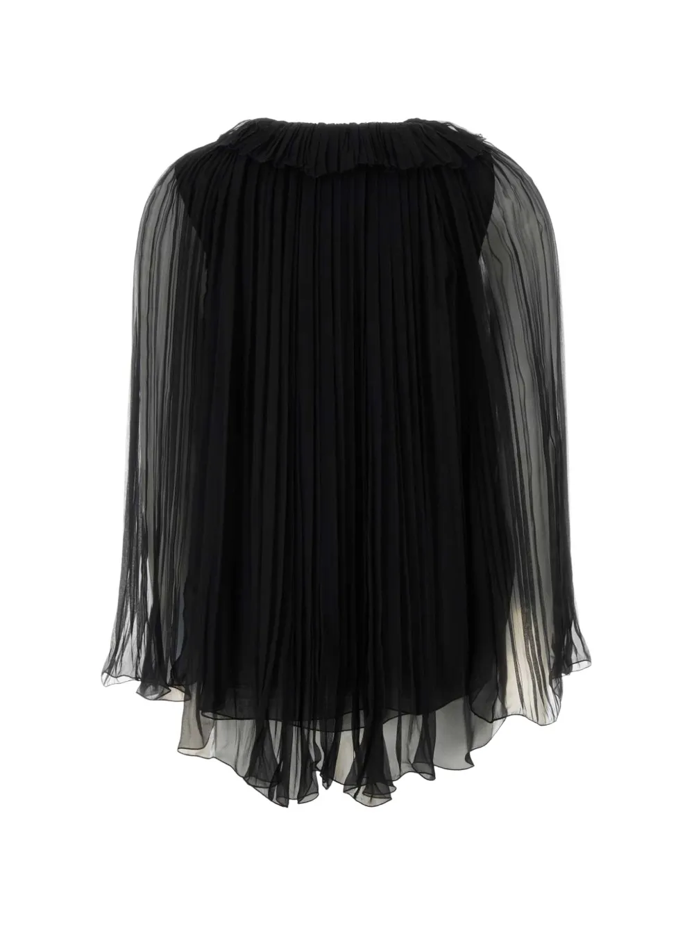 Alberta Ferretti pleated ruffled blouse Zwart