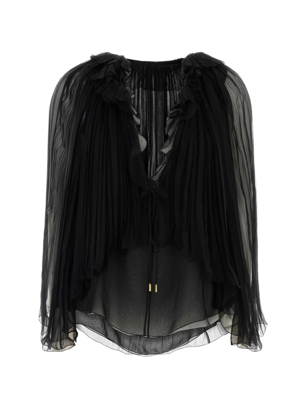 Alberta Ferretti pleated ruffled blouse