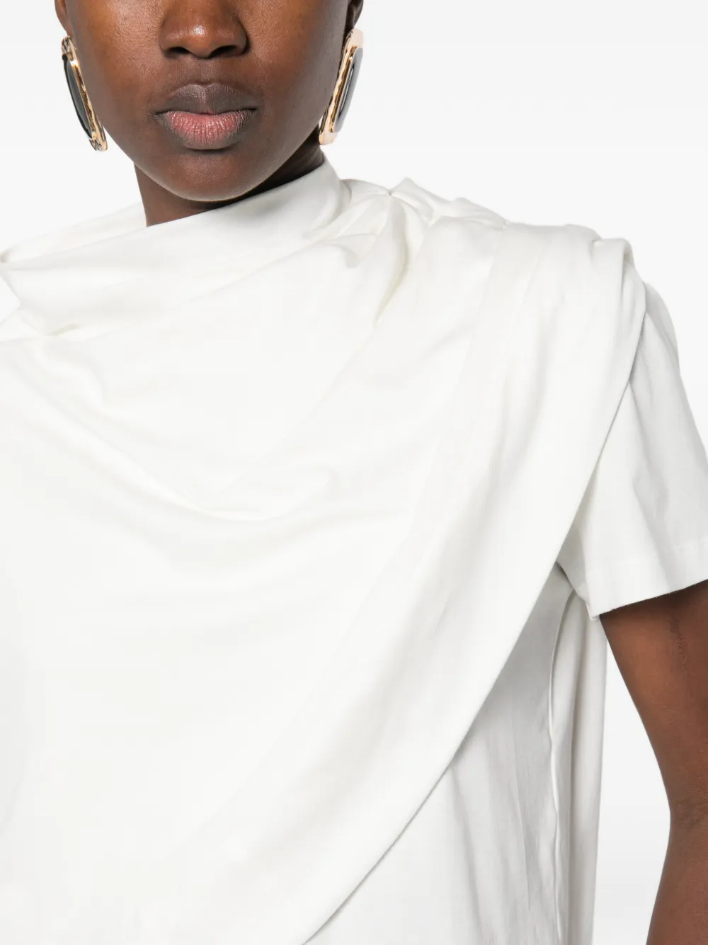 Magda Butrym Gedrapeerd T-shirt Beige