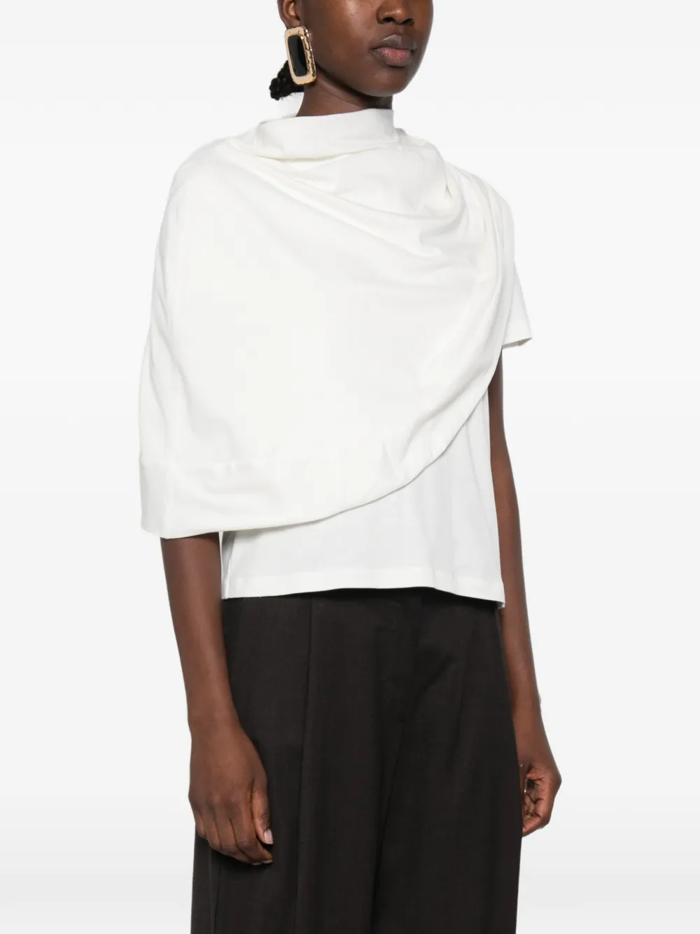 Magda Butrym Gedrapeerd T-shirt Beige