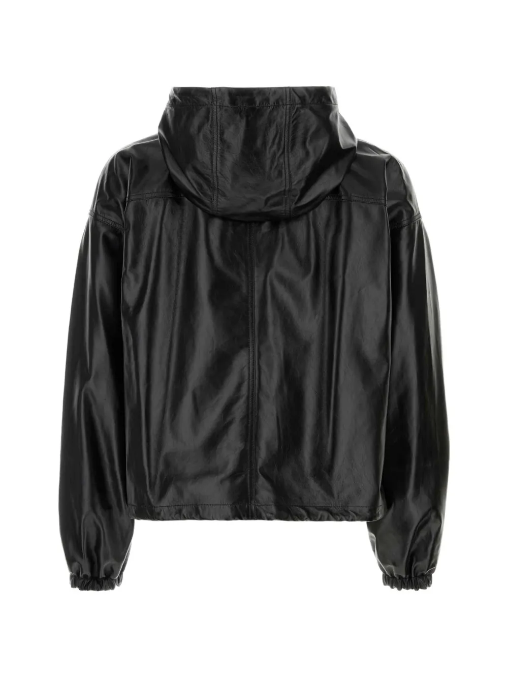 FENDI Leren jack met capuchon Zwart