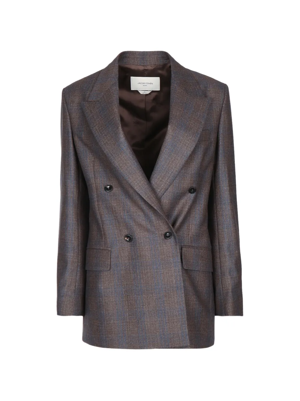 Jacob Cohën double-breasted checked blazer - Brown