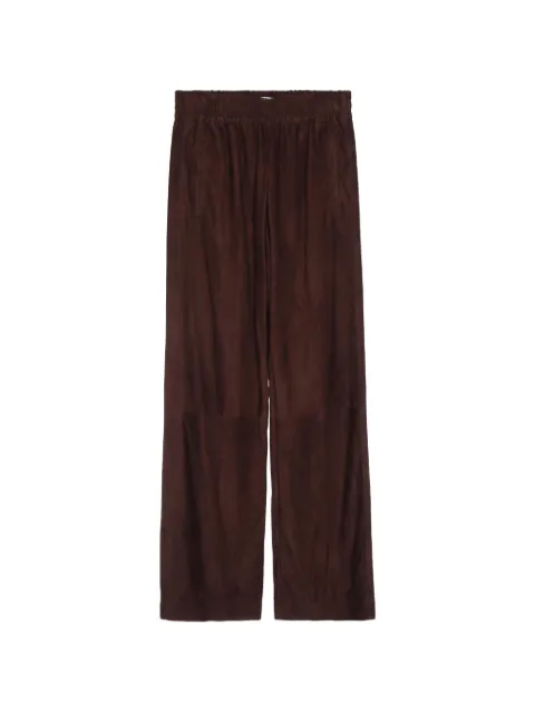 Jacob Cohën Marianne elasticated-waistband suede straight trousers