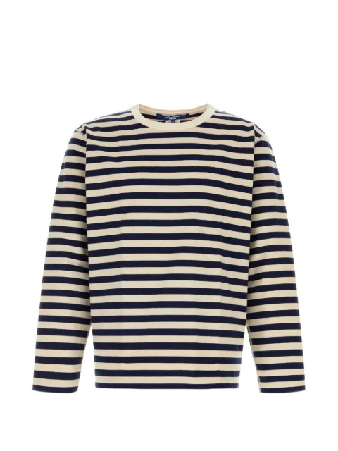 Junya Watanabe MAN embroidered horizontal-stripe T-shirt