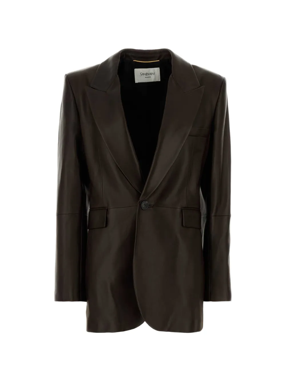 Saint Laurent leather single-breasted blazer
