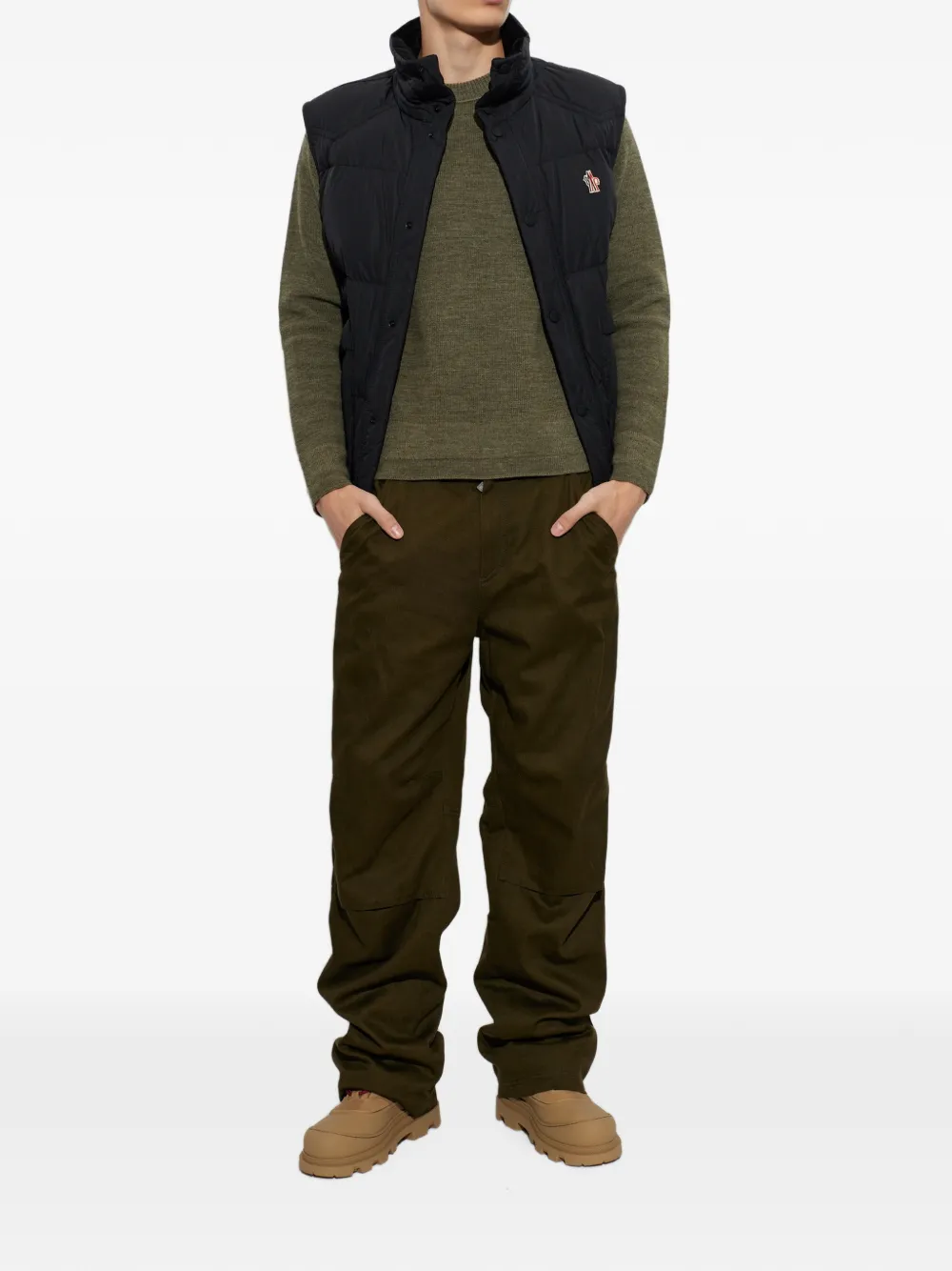 Moncler Grenoble Bodywarmer met logopatch Zwart