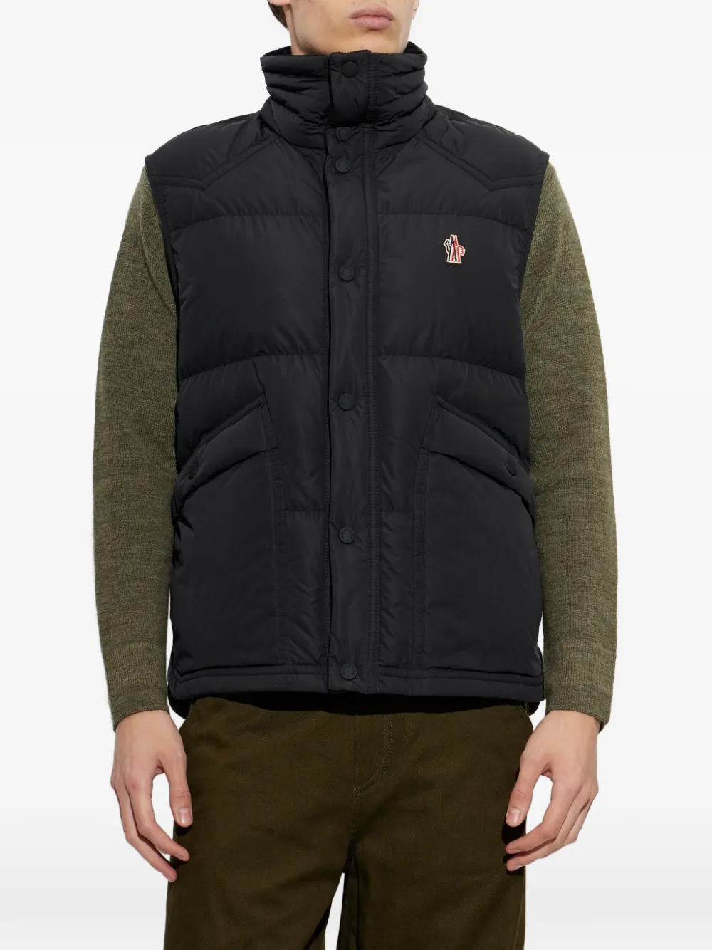 Moncler Grenoble Bodywarmer met logopatch Zwart
