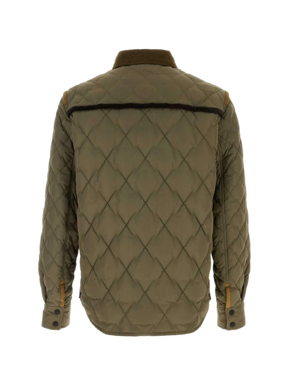 Moncler Grenoble Gewatteerd jack met wollen kraag Groen