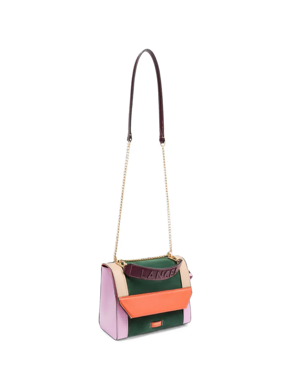 Lancel Ninon leren schoudertas met colourblocking Groen