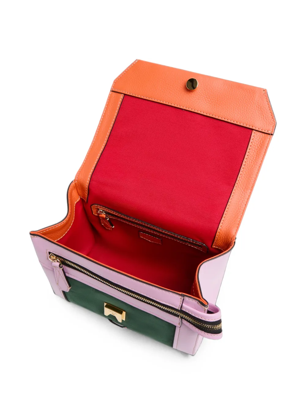 Lancel Ninon leren schoudertas met colourblocking Groen