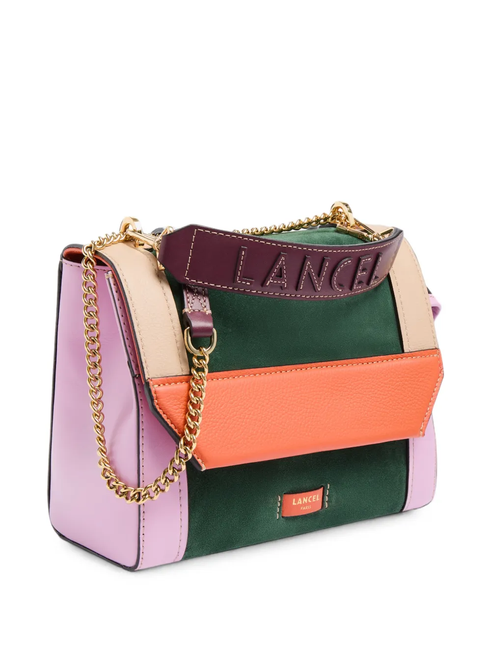 Lancel Ninon leren schoudertas met colourblocking Groen