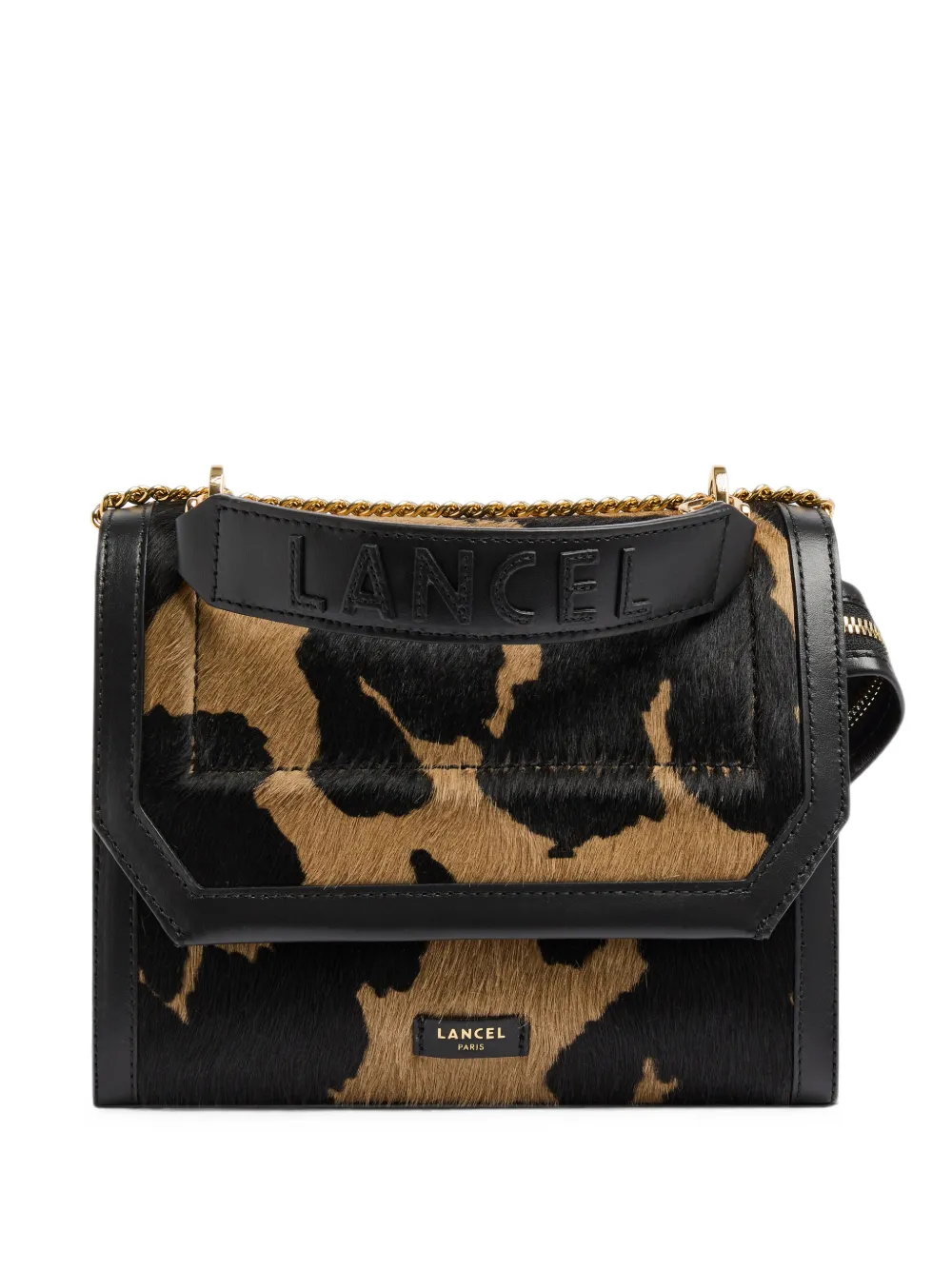 Lancel medium Ninon animal-print crossbody bag - Nero