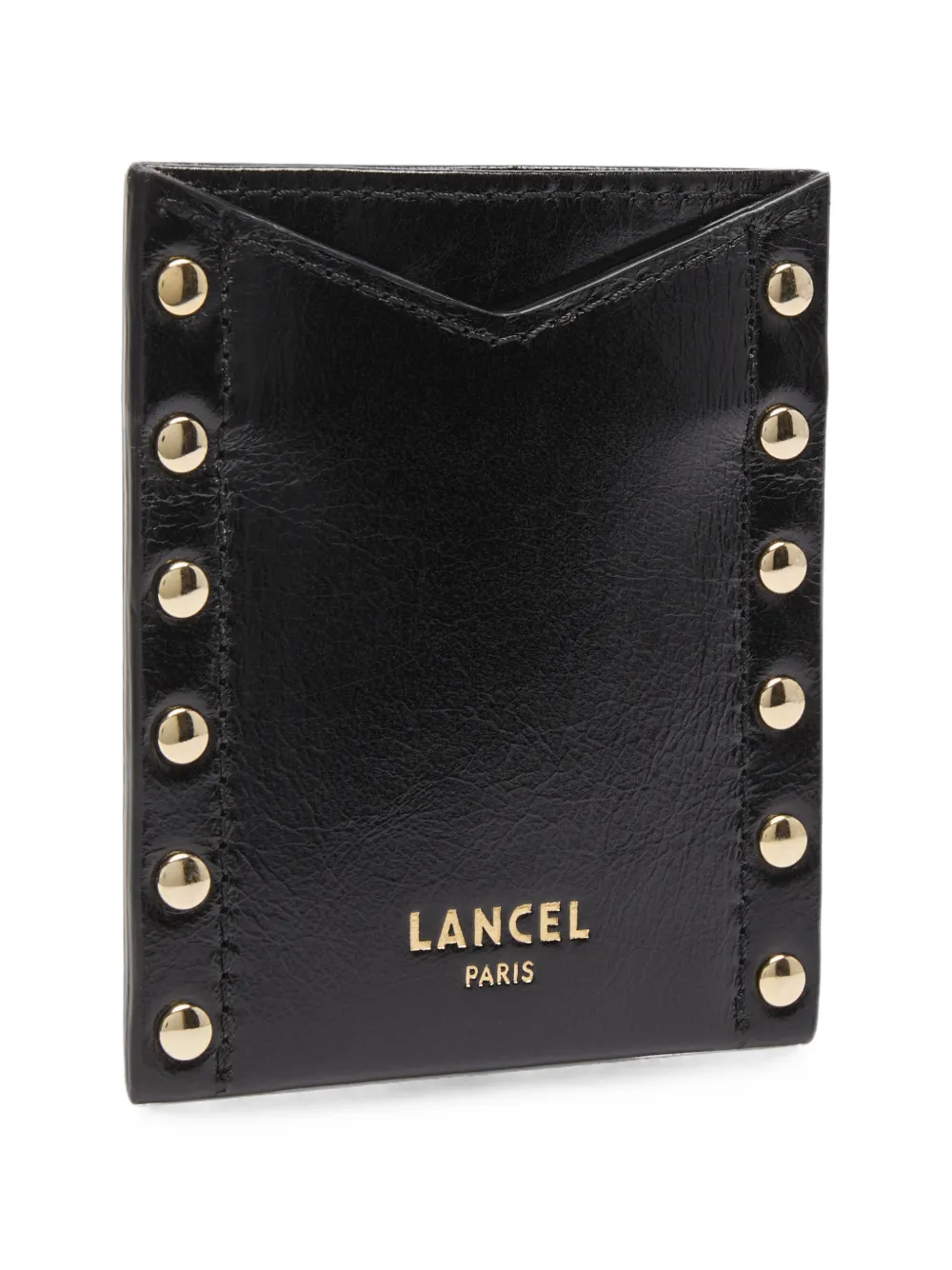 Lancel studded leather cardholder Zwart