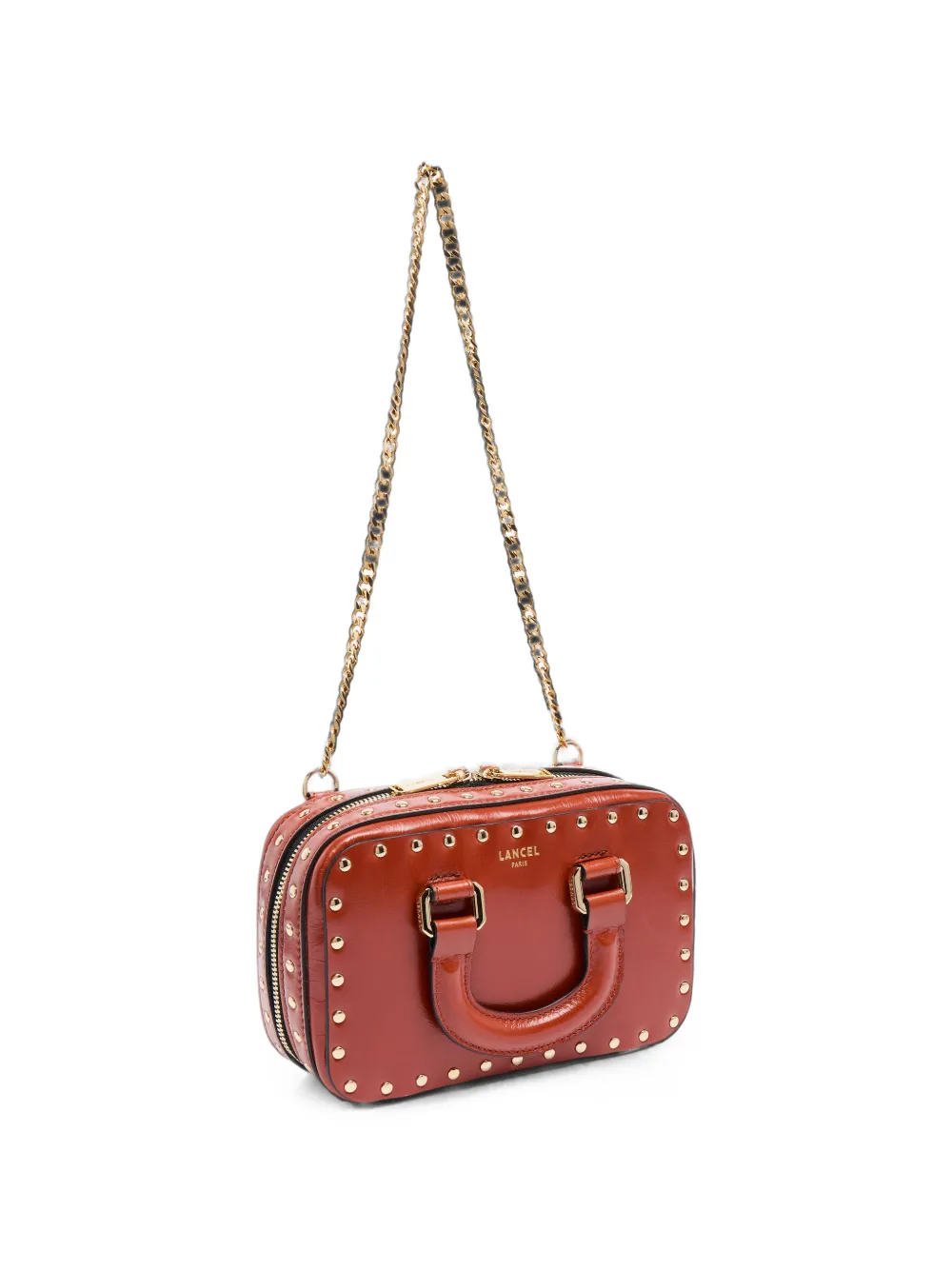 Lancel Vanity mini-shopper verfraaid met studs Bruin