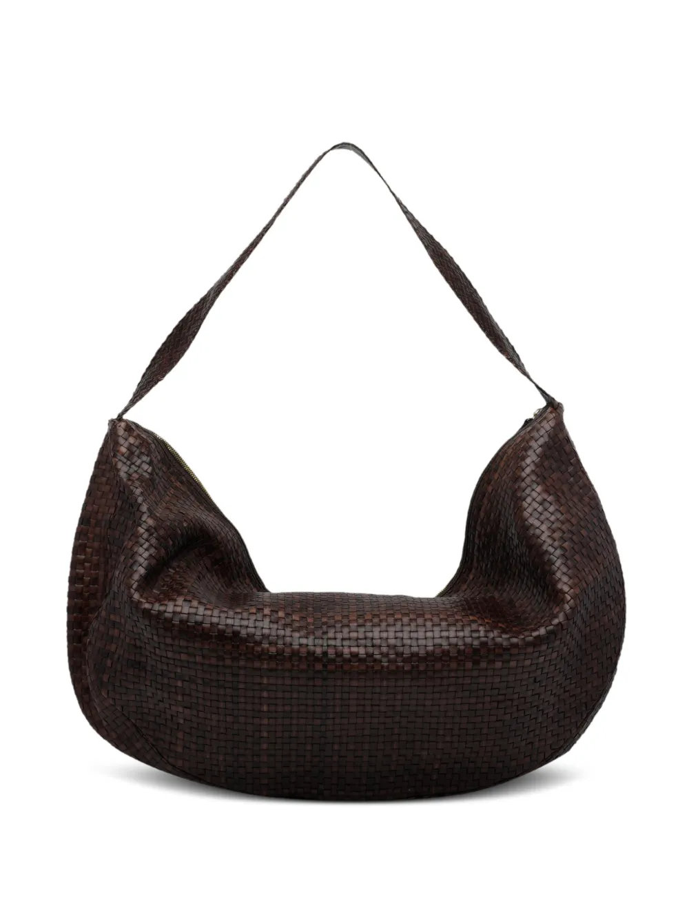 IBELIV woven leather Clip shoulder bag - Marrone