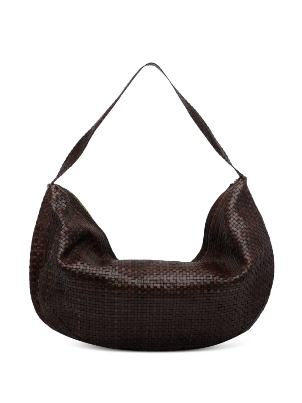 IBELIV woven leather Clip shoulder bag - Brown