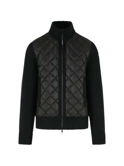 Moncler quilted-front ribbed cardigan