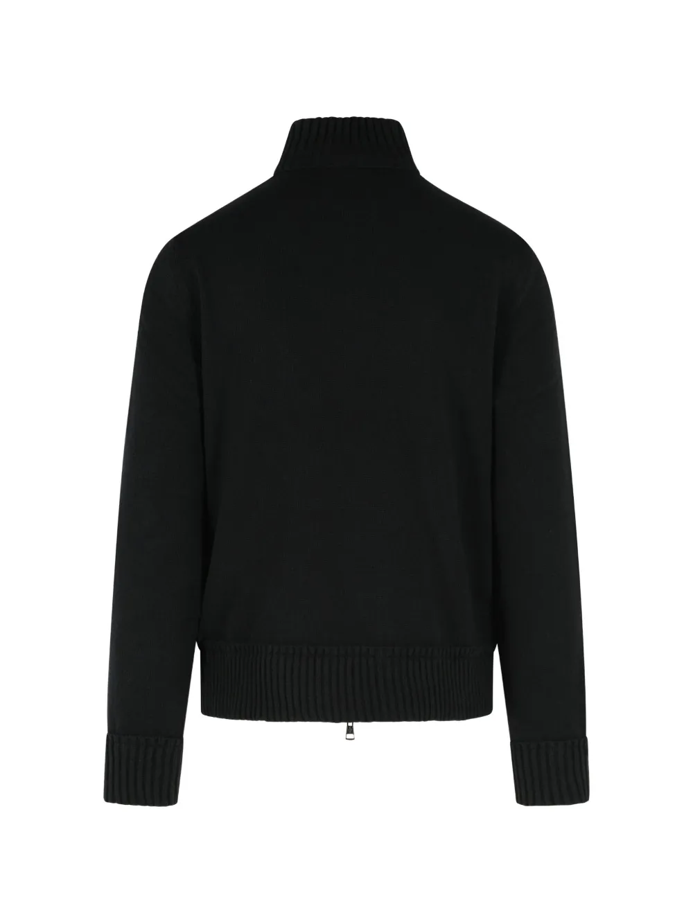 Moncler quilted-front ribbed cardigan Zwart