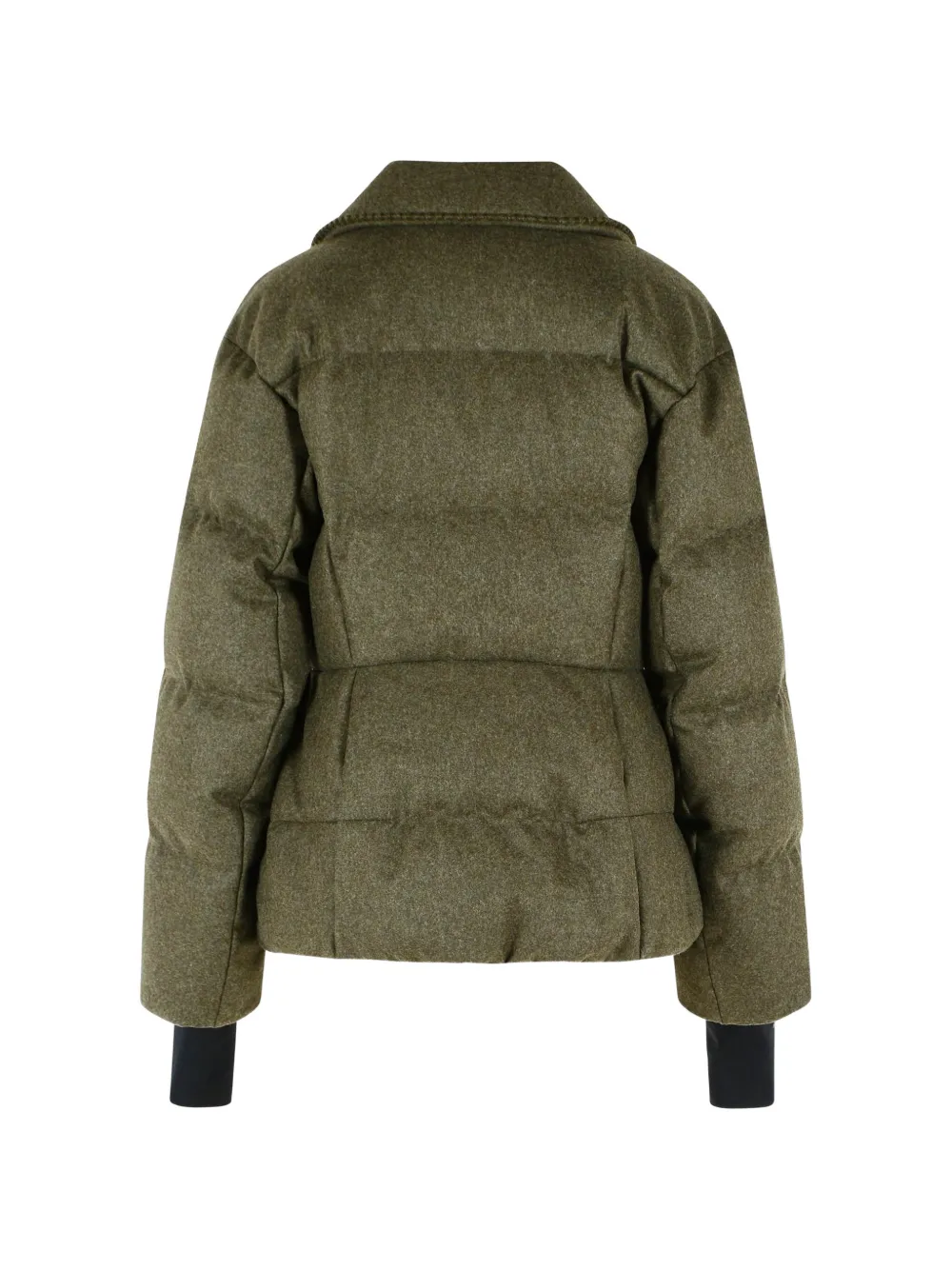Moncler Grenoble Donsjack met ruchesafwerking Groen