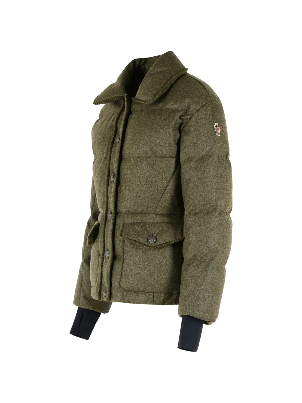 Moncler Grenoble Donsjack met ruchesafwerking Groen