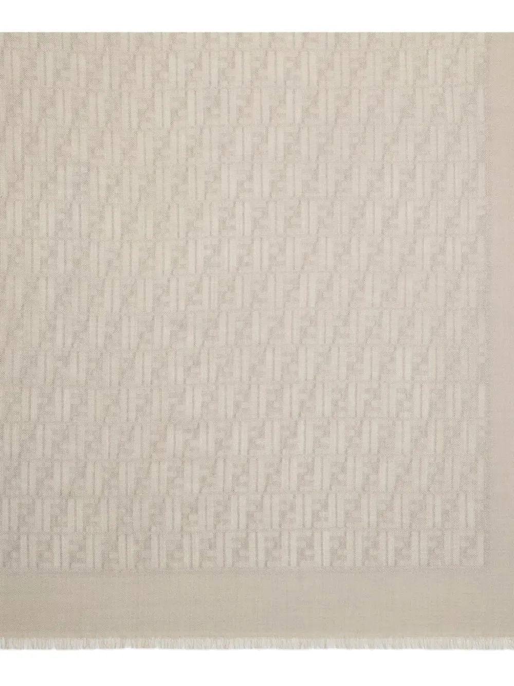 FENDI Sjaal met franje en FF-logo Beige
