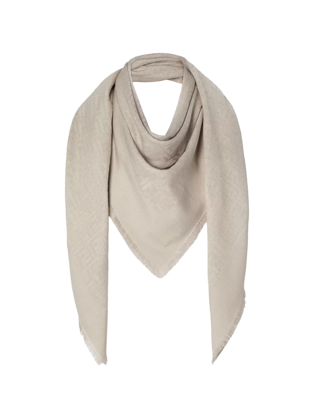 FENDI FF-logo frayed shawl - Toni neutri