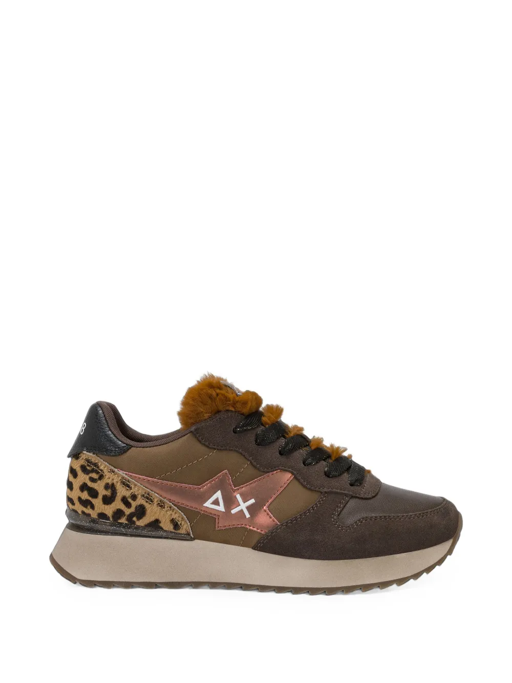 Sun68 Stargirl Animalier faux-fur sneakers - Marrone