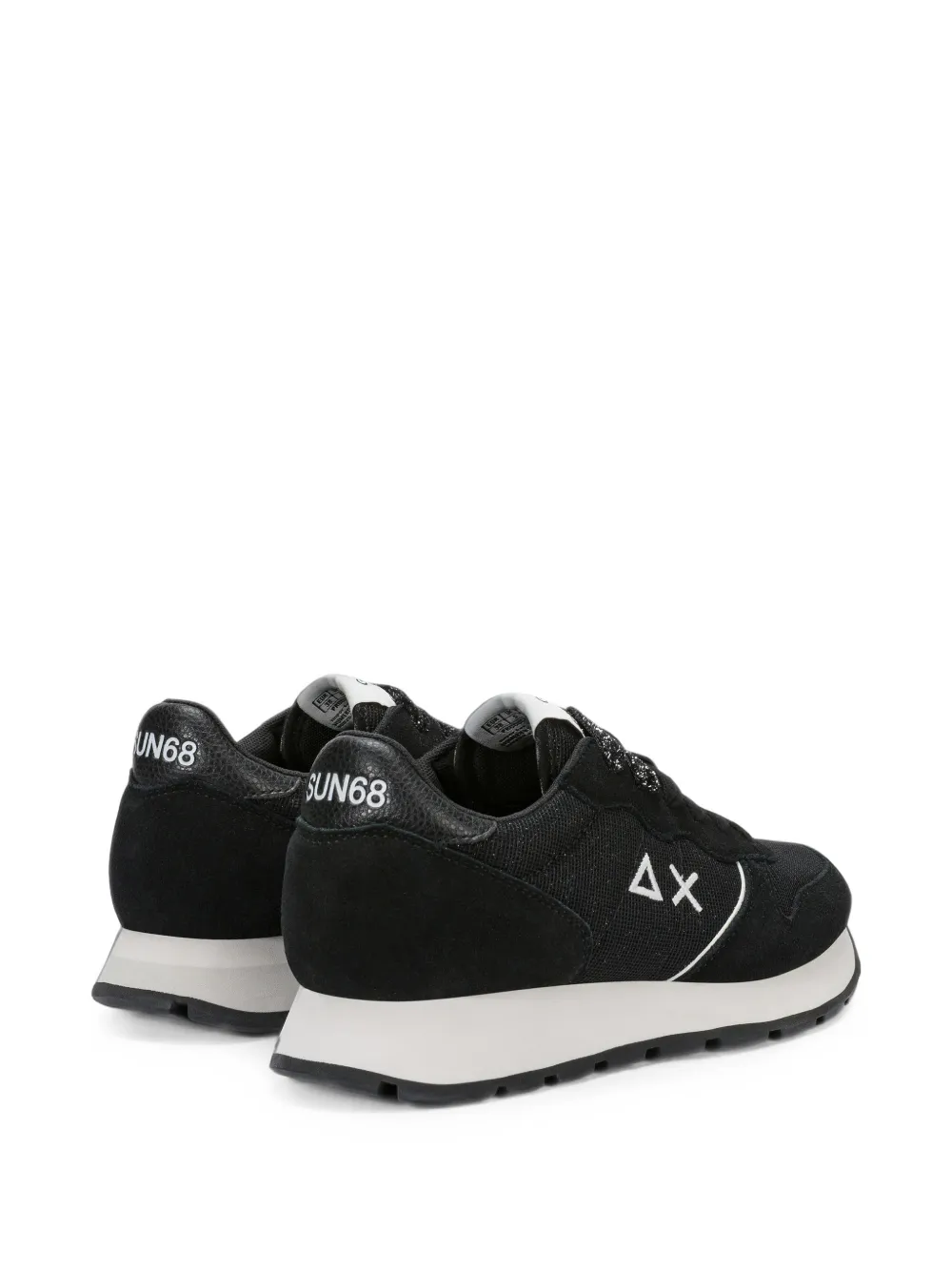 Sun68 Ally Glitter logo-embroidered sneakers Zwart