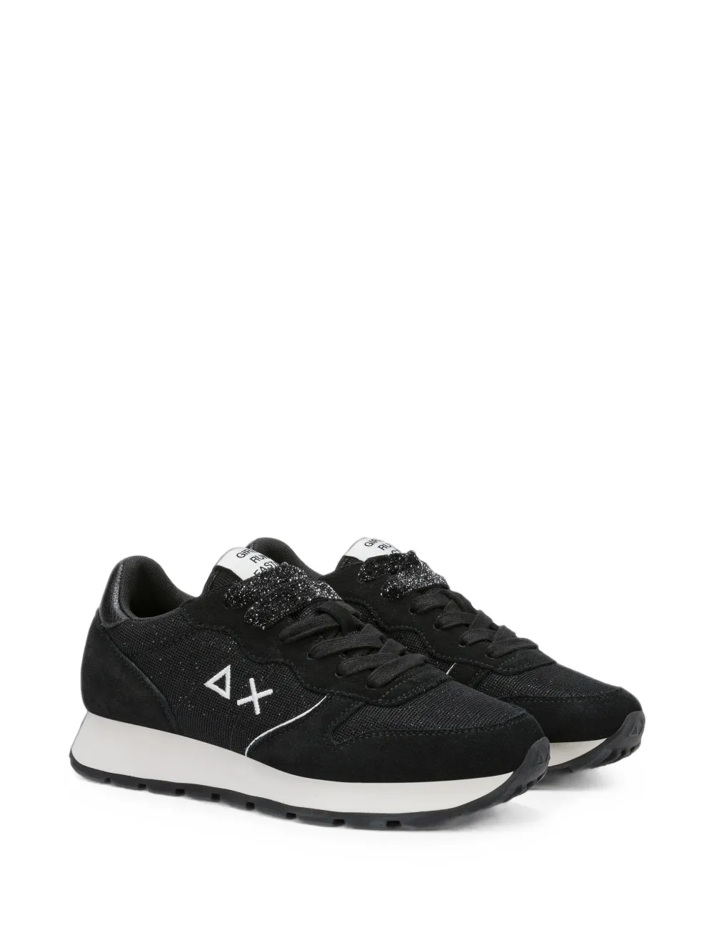 Sun68 Ally Glitter logo-embroidered sneakers Zwart