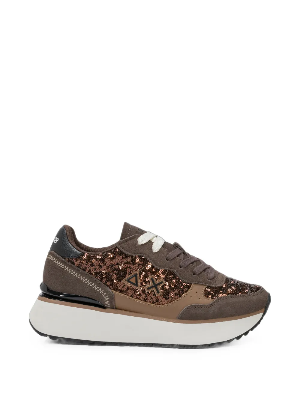 Sun68 Big Ally sequin-embellished panelled sneakers - Marrone