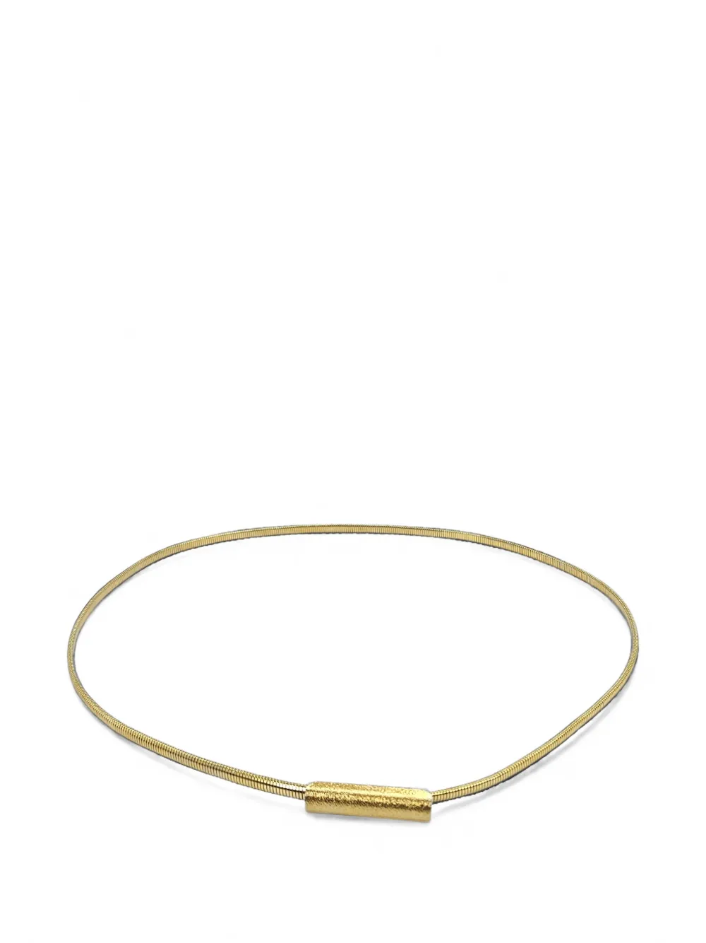 Madison Textured Bar Stretch Belt In Gold