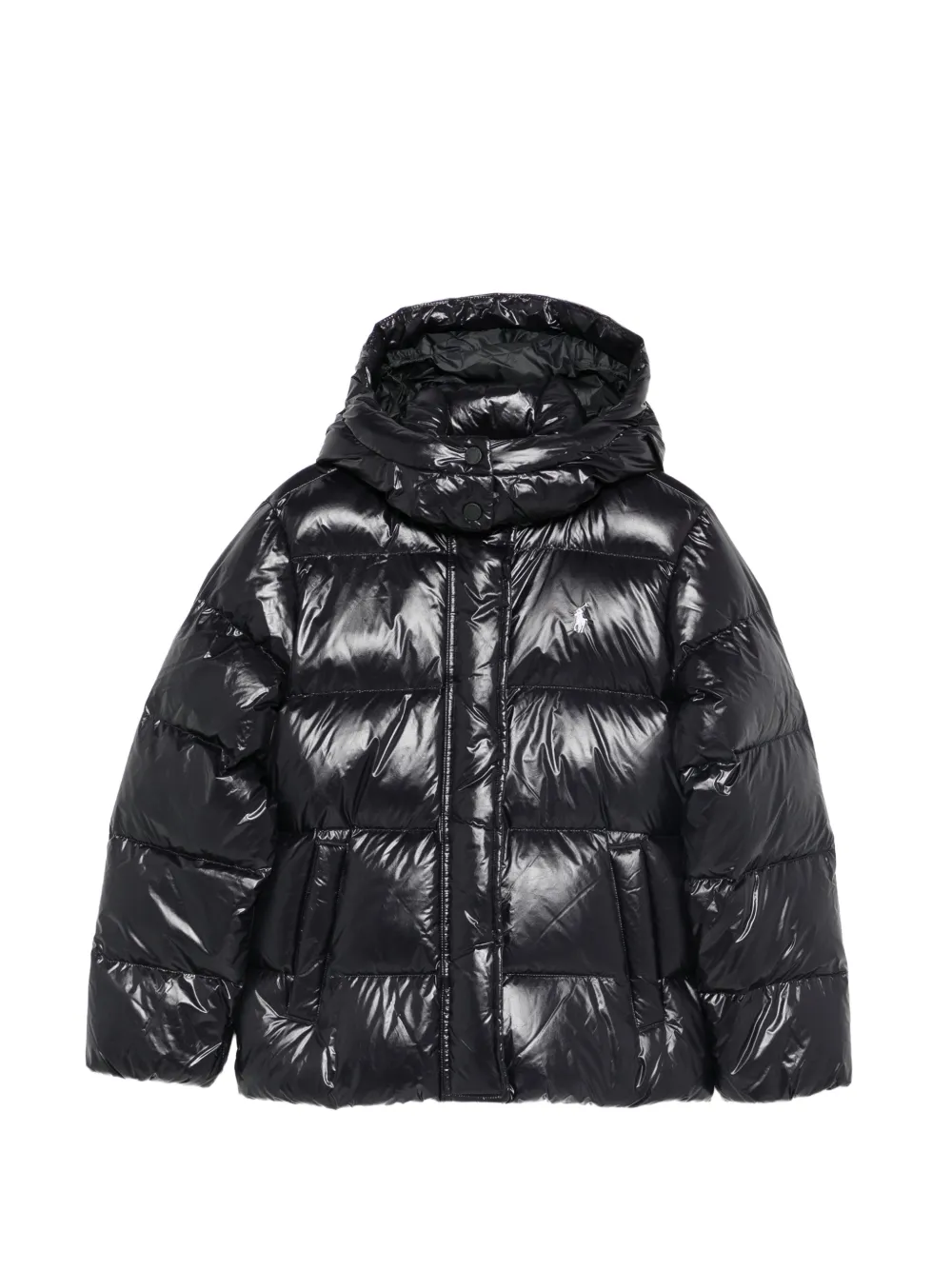 POLO RALPH LAUREN KIDS Glossy Carly gesteppte Kapuzenjacke - Schwarz