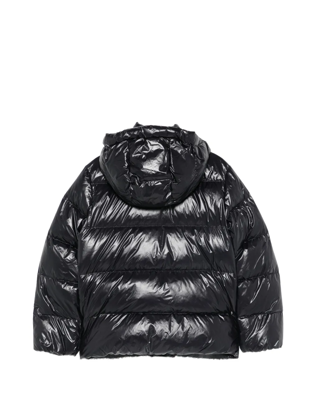POLO RALPH LAUREN KIDS Glossy Carly quilted hooded jacket Zwart