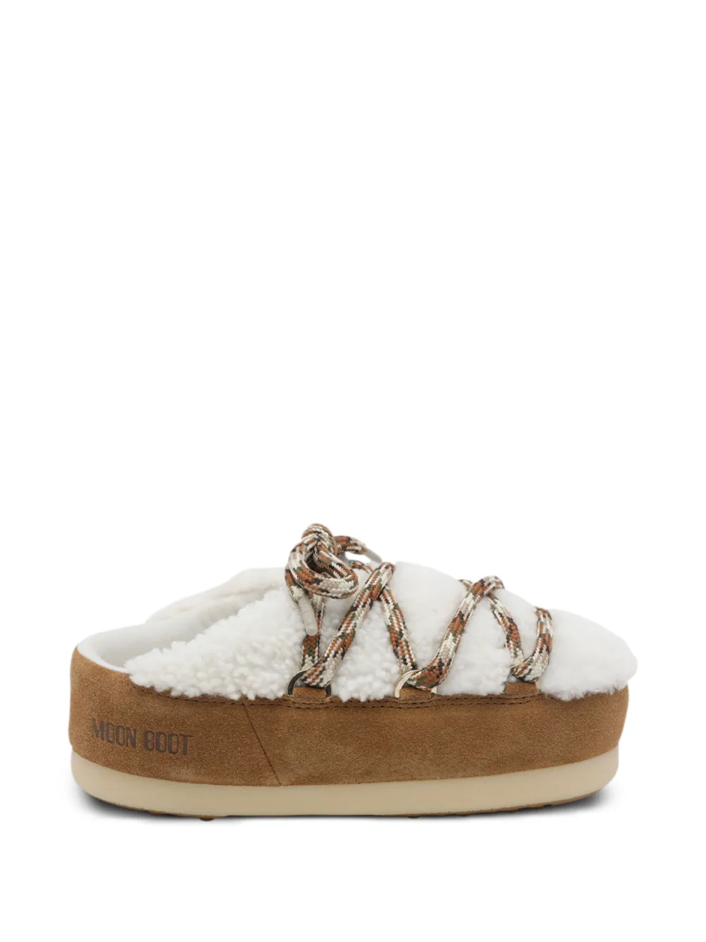 Moon Boot mules Evx en peau lainée marron