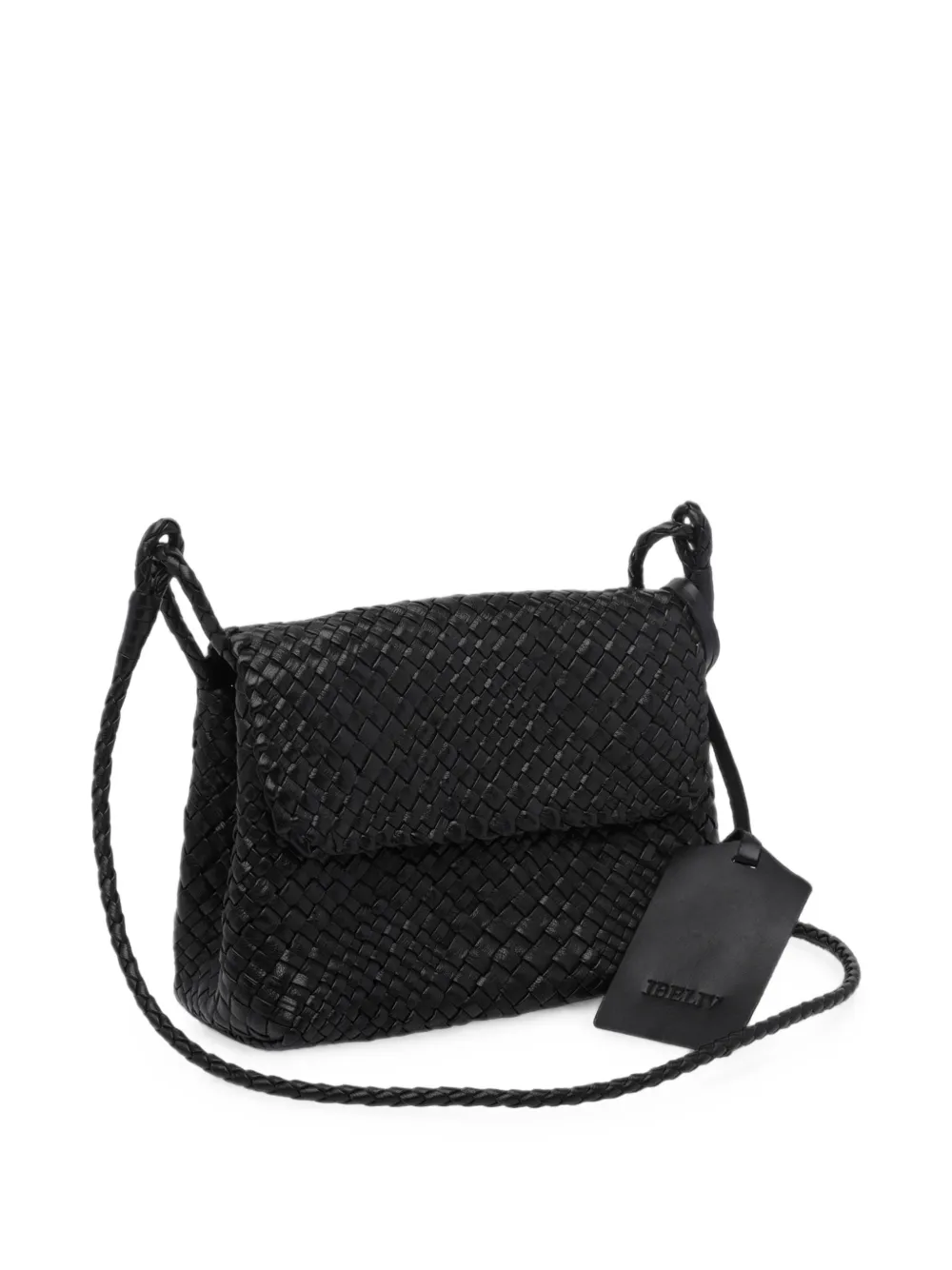 IBELIV Paris geweven leren crossbodytas Zwart