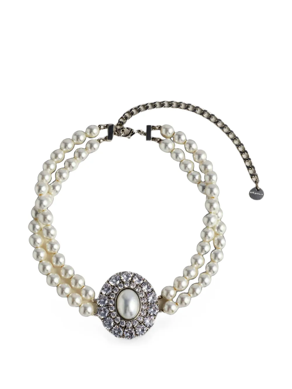Self-Portrait pearl crystal-embellished choker