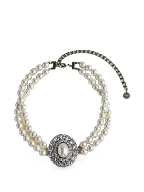 Self-Portrait pearl crystal-embellished choker
