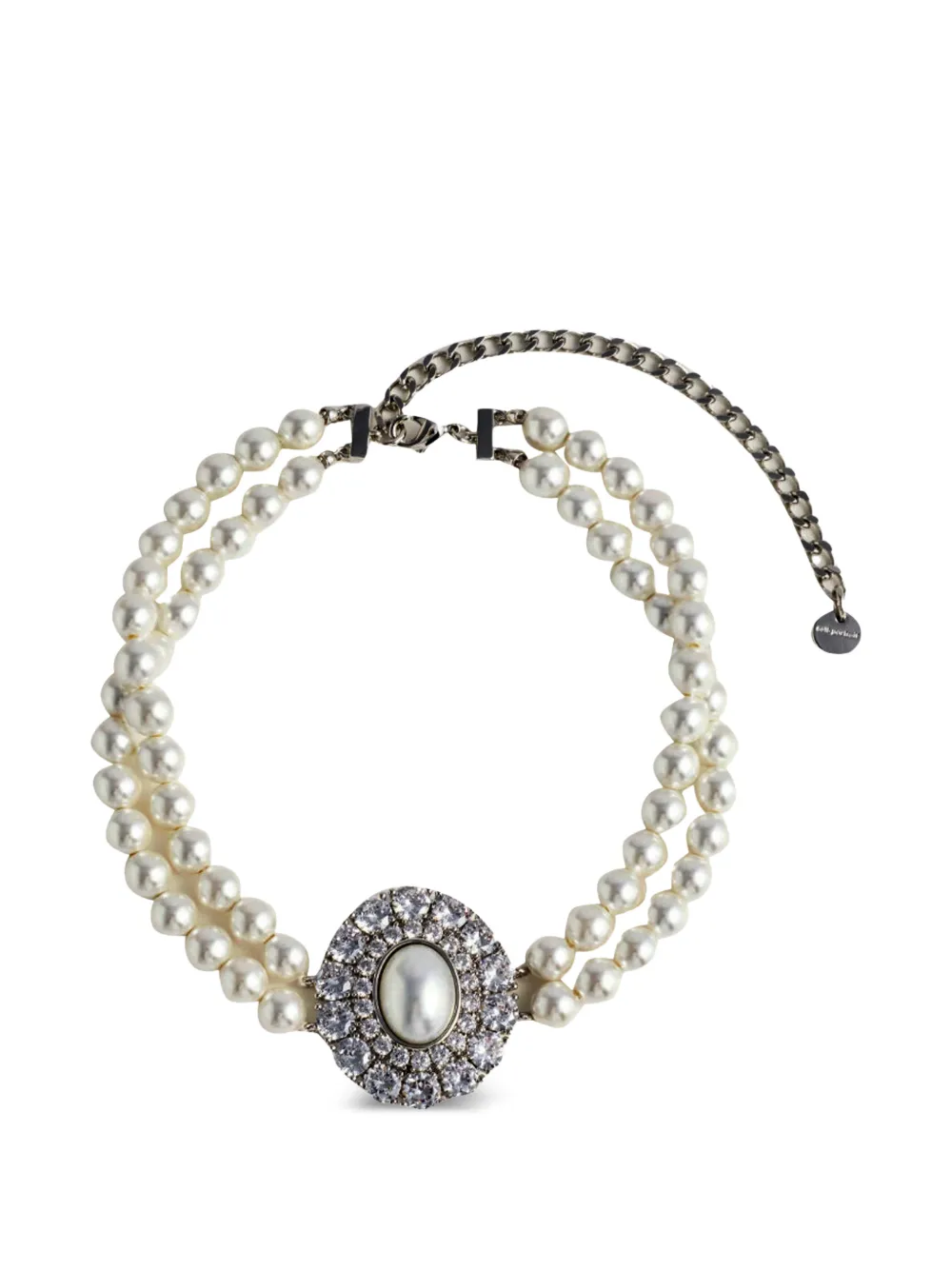 Self-Portrait pearl crystal-embellished choker - Silber