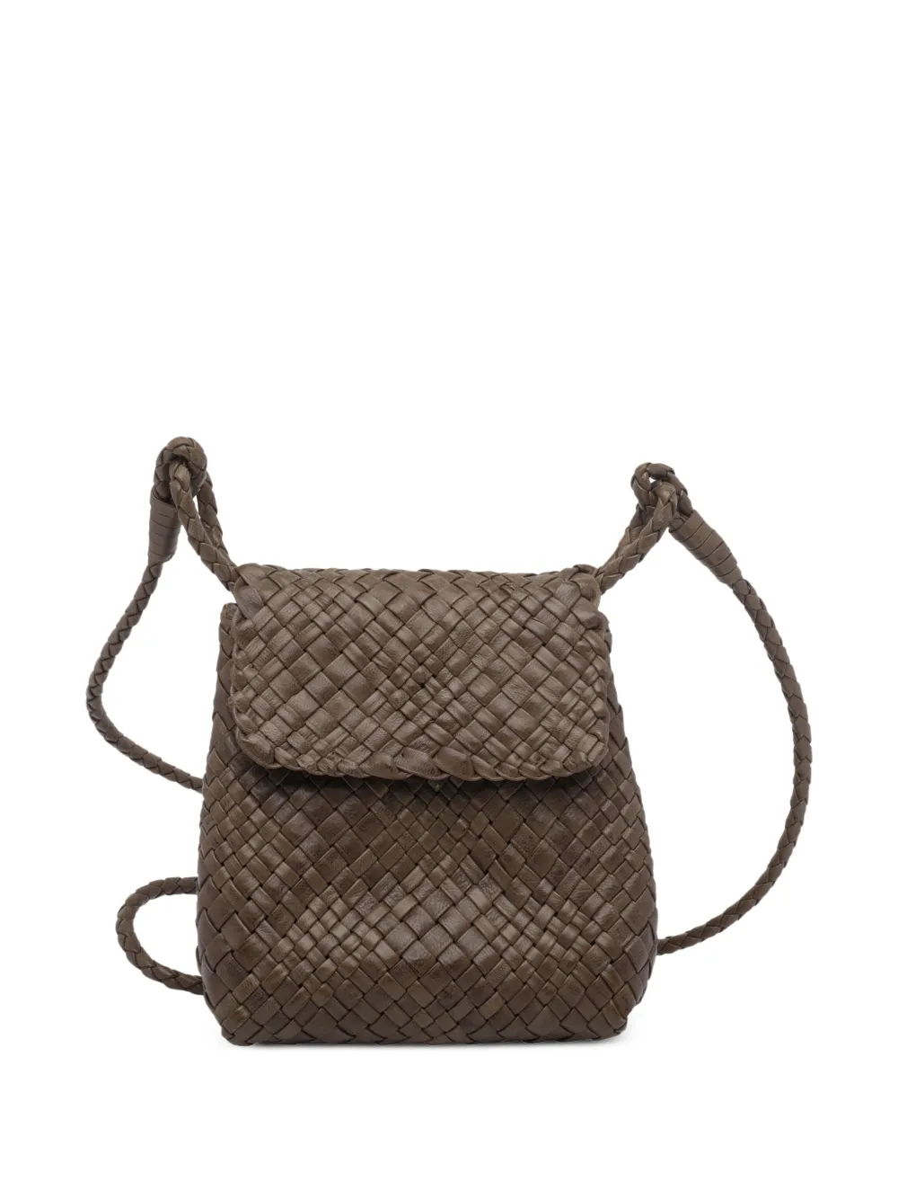 IBELIV Romance woven leather shoulder bag - Marrone