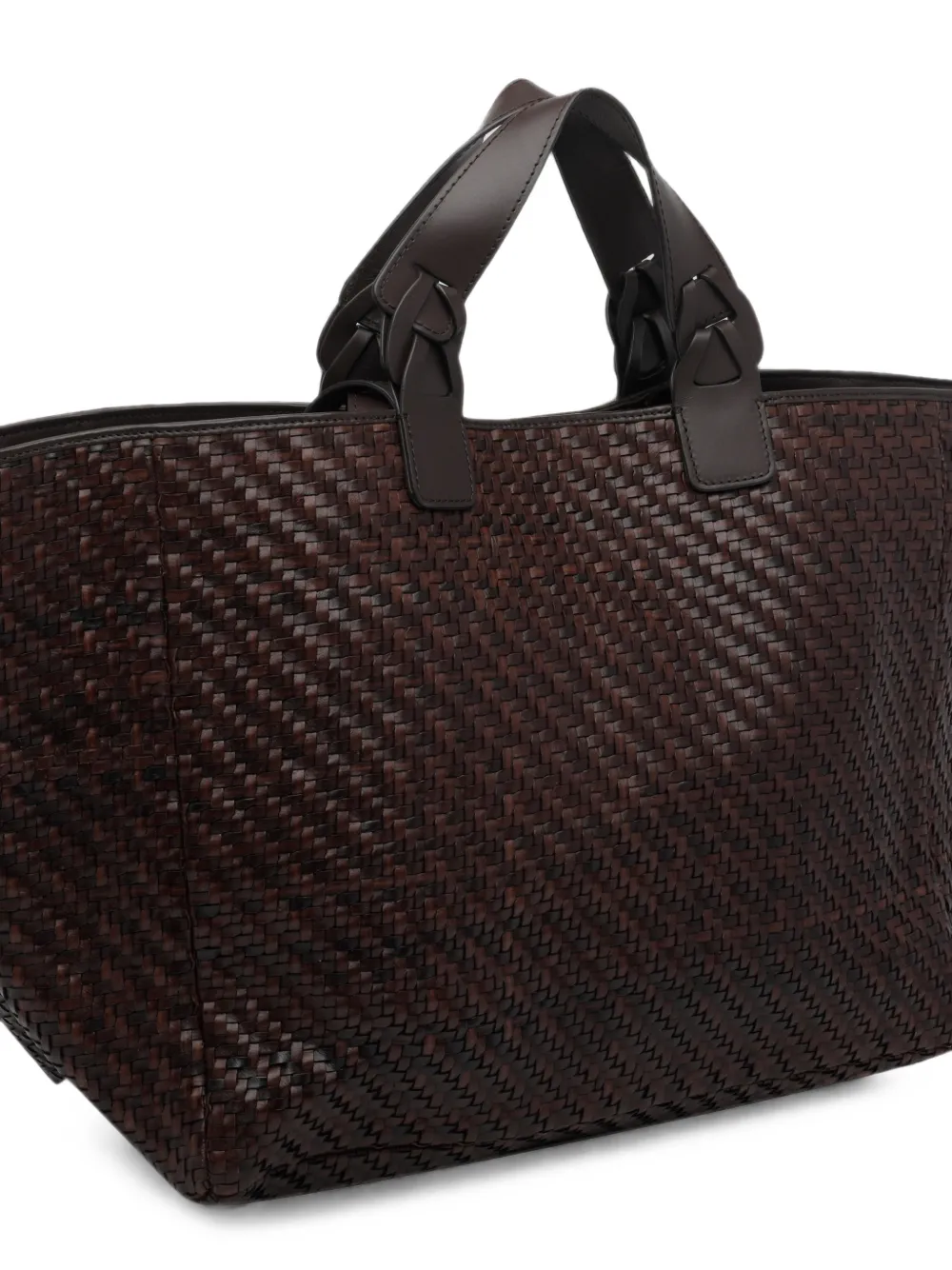 IBELIV Elmio geweven leren shopper Bruin
