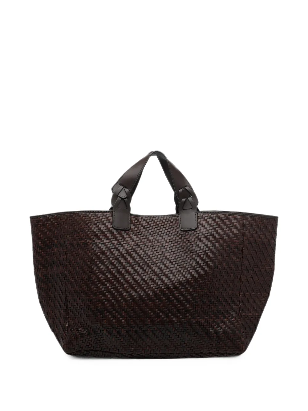 IBELIV Elmio geweven leren shopper Bruin