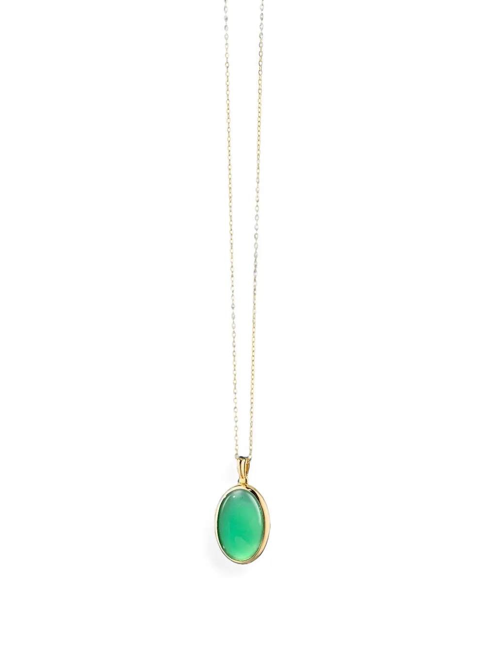 MONICA RICH KOSANN Amelia green agate locket necklace - Gold