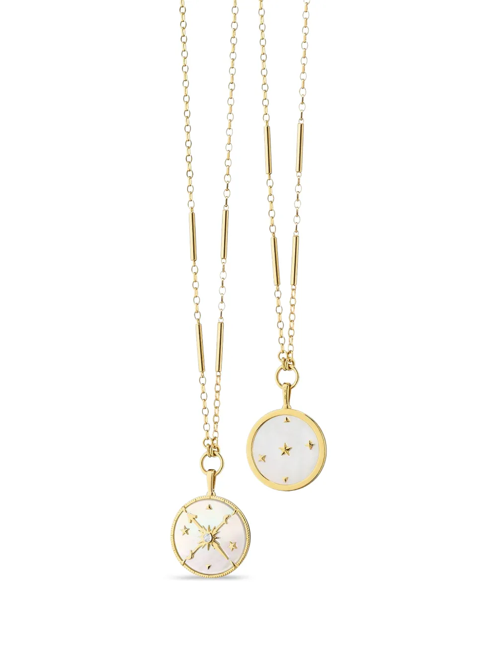 MONICA RICH KOSANN Constellation mother-of-pearl and diamond necklace - Gold