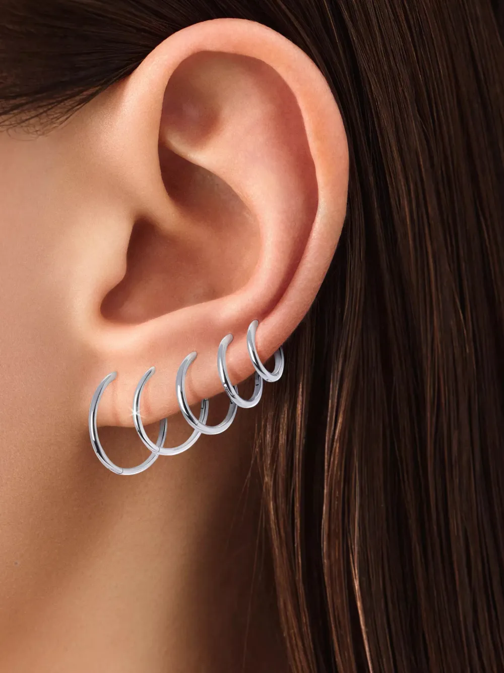 SABOTEUR single-piercing hoop earring - Argento
