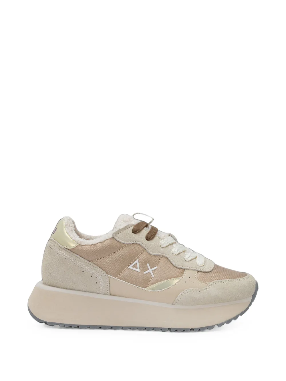 Sun68 logo-embroidered panelled sneakers - Toni neutri