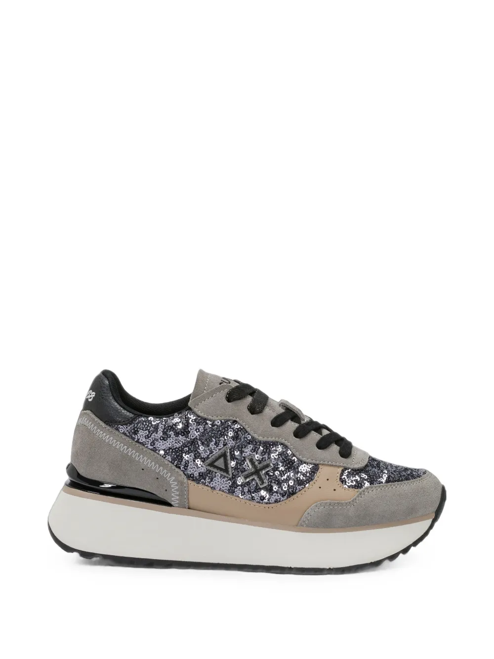 Sun68 Big Ally sequin-embellished platform sneakers - Grigio