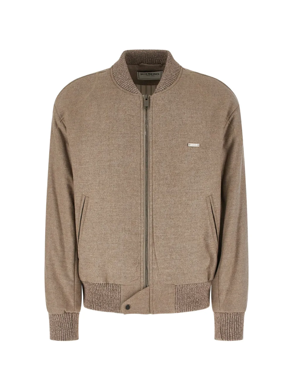 Iceberg logo-plaque bomber jacket - Neutrals